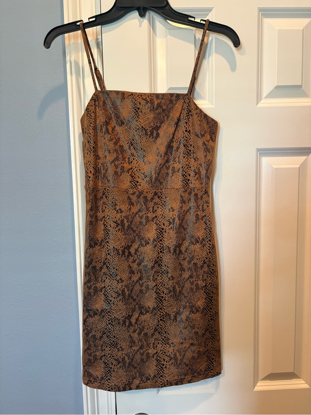 Gianni Bini Brown Snake-Print Mini Dress